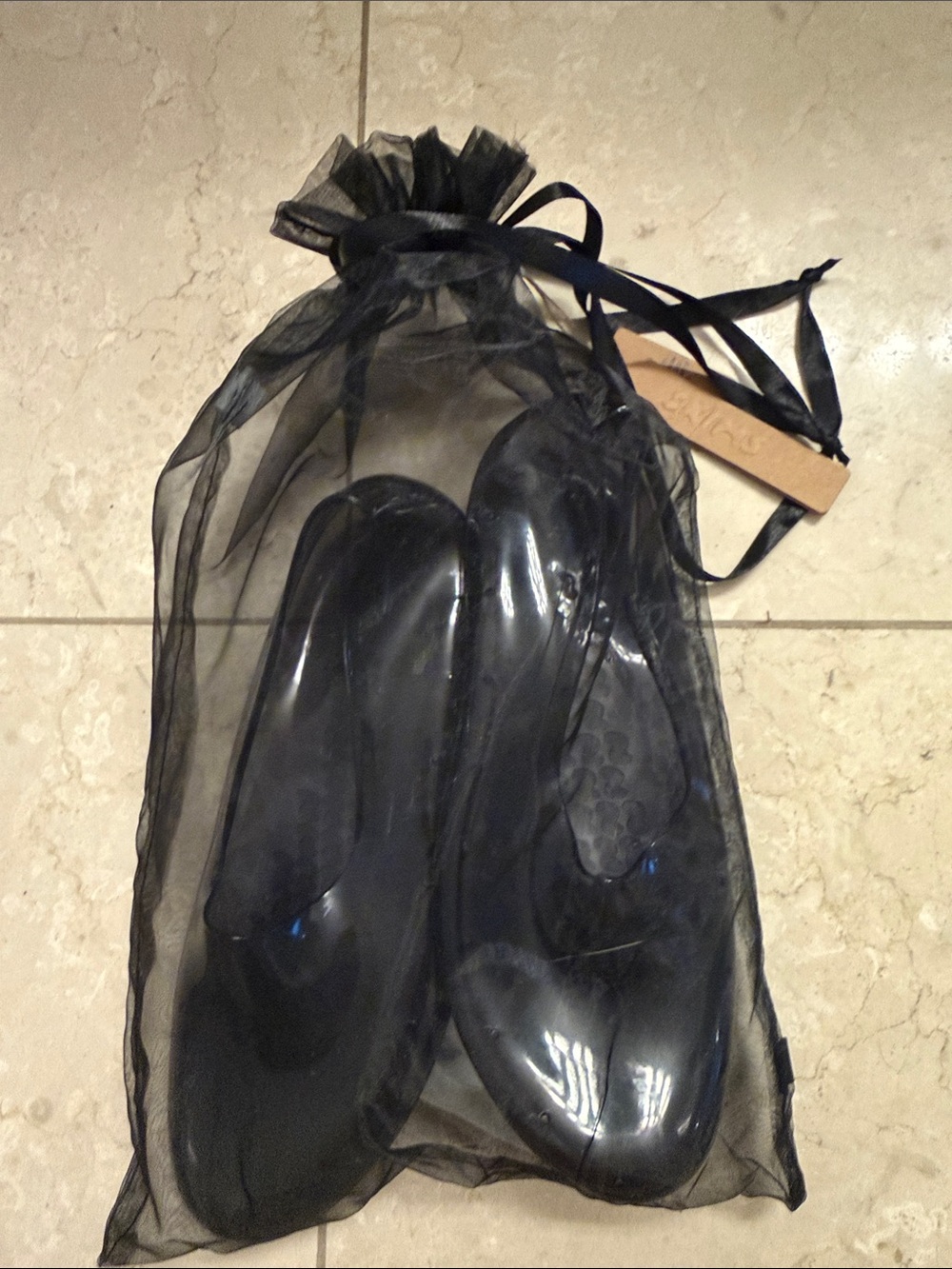 SKIMS Black Rubber Ballet Flats M